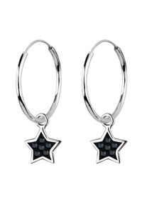 Elli, Damen Ohrringe, Schwarz / Silber