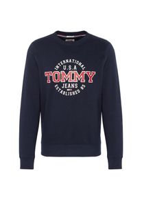 Tommy Jeans, Herren Sweatshirt 'TJM CIRCULAR CREW', Dunkelblau / Rot / Wei&szlig;