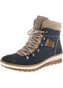 Rieker, Damen Winterstiefeletten, Navy / Hellbraun