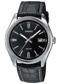 Casio, Herren Collection, Armbanduhr, "MTP-1302PL-1AVEF", Schwarz / Silber