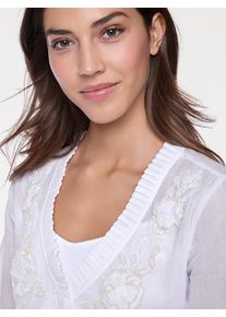 Heine, Damen Tunika mit Stickerei, Weiß