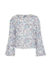 Esprit, Damen Bluse 'fluent visco', Blau / Taupe / Pink / Weiß