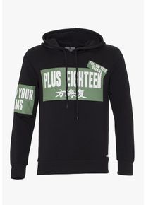 PLUS EIGHTEEN, Herren Kapuzenpullover, Schwarz