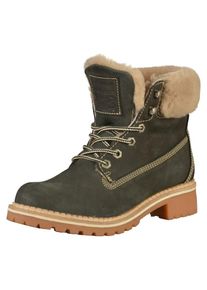 Mustang, Damen Stiefelette, Beige / Braun / Schwarz