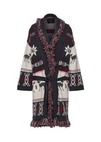 Funky Buddha, Damen Cardigan, Creme / Blau / Rot