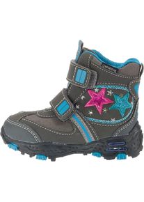 EB Kids, Winterstiefel 'Blinkies Flock', Neonblau / Greige / Dunkelgrau / Graumeliert / Pinkmeliert