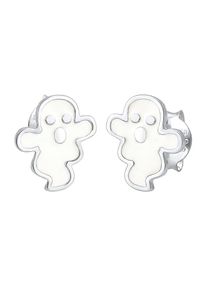 Elli, Damen Ohrringe 'Halloween', Silber / Weiß