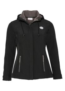 sheego Casual, Damen Outdoorjacke, Schwarz / Weiß