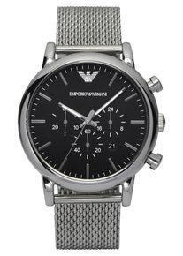 Emporio Armani, Herren Armbanduhr mit Chronograph 'AR1808', Schwarz / Silber