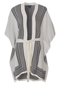 Tom Tailor, Damen Cape, Schwarz / Weiß
