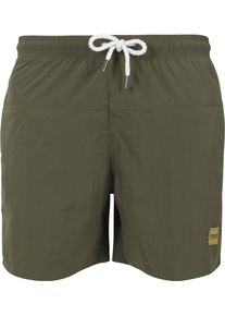 Urban Classics, Herren Badeshorts 'Block Swim Shorts', Khaki