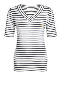 Oui, Damen Ringelshirt, Schwarz / Wei&szlig;meliert