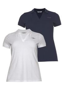 Tom Tailor Polo Team, Damen Poloshirt, Navy / Perlwei&szlig;