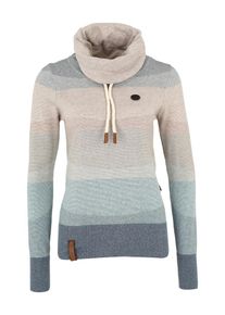 Naketano, Damen Pullover 'Joao Schmierao', Beige / Hellbeige / Rauchblau / Hellblau / Hellgrau