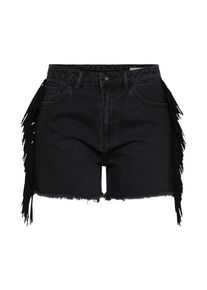 V&eacute;ro Moda VERO MODA, Damen Shorts 'VMANNA MR SIDE FRINGE SHORTS', Schwarz