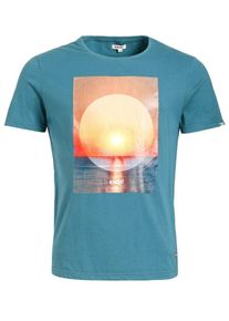 Khujo, Herren T-Shirt 'Alton Sunset', Petrol / Mischfarben