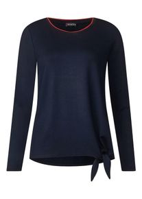 Street One, Damen Shirt, Nachtblau / Neonorange