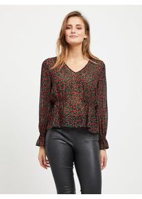 Object, Damen Bluse, Gr&uuml;n / Rot / Schwarz