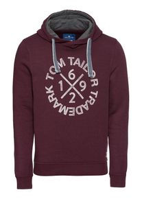 Tom Tailor, Herren Sweatshirt 'print hoodie', Blue Denim / Purpur / Weiß