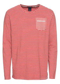 Scotch & Soda SCOTCH & SODA, Herren Langarmshirt 'Ams Blauw long sleeve stripe tee with printed artwork pocket', Rosa