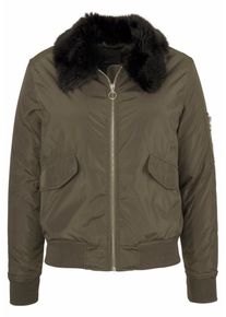 Laura Scott, Damen Bomberjacke, Khaki / Schwarz