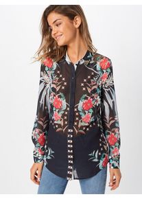 Guess, Damen Bluse 'LS CLOUIS SHIRT', Mischfarben / Rot / Schwarz