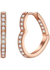 Rafaela Donata, Damen Creolen, Rosegold / Transparent