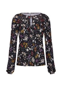 Only, Damen Shirts 'onlVIOLA L/S FLOWER TOP JRS', Schwarz