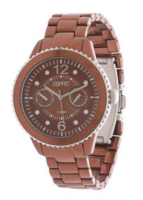 Esprit, Damen Armbanduhr mit glitzernden Schmucksteinen ES105802009, Braun
