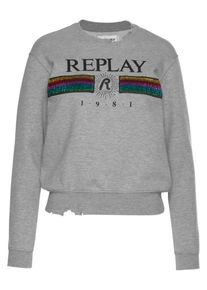 Replay, Damen Sweatshirt, Grau / Mischfarben