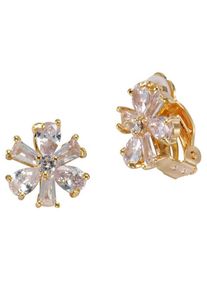 J. JAYZ, Damen Ohrclips '139-714', Gold / Weiß