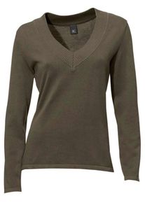 Heine, Damen V-Pullover, Mokka