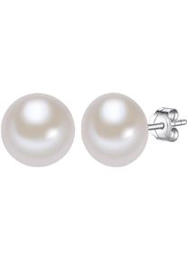 Valero Pearls, Damen Perlen-Ohrstecker mit Süßwasser-Zuchtperlen, Silber