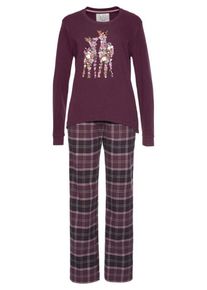 Triumph, Damen Pyjama, Mischfarben / Burgunder