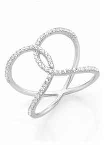 Firetti, Damen Silberring, Silber / Weiß