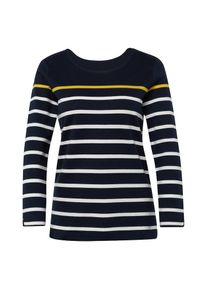 Tom Tailor, Damen Shirt, Nachtblau / Limone / Weiß