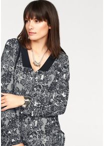 Boysen's BOYSEN'S, Damen Blusenshirt, Schwarz / Wollweiß