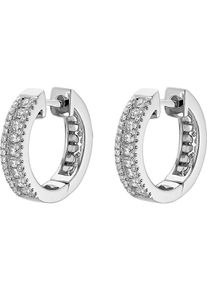 Christ, Damen Creole '87303675', Silber / Weiß