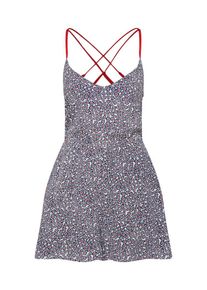 Review, Damen Jumpsuit, Taubenblau / Hellrot / Wei&szlig;