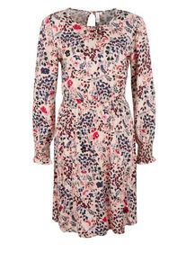 Q/S Designed By, Damen Kleid, Dunkelblau / Rosa / Puder / Rot / Dunkelrot