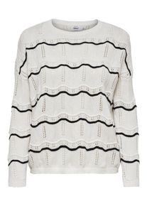 Only, Damen Pullover, Schwarz / Weiß