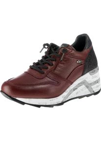 CETTI, Damen Sneakers, Grau / Rubinrot / Schwarz / Wei&szlig;