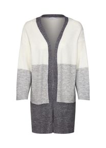 Jacqueline de Yong, Damen Strickjacke 'NEW ELANOR', Grau / Wei&szlig;