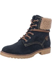 Tom Tailor, Damen Stiefelette, Nachtblau / Braun