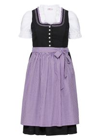 sheego Style, Damen Dirndl, Dunkellila / Schwarz / Weiß