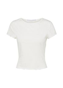 Mel Ivy, Damen T Shirt ' Crinkle Hems', Wei&szlig;