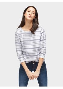 Tom Tailor, Damen Bluse, Blaumeliert / Weiß