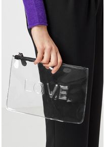 Hallhuber, Damen Clutch, Schwarz / Transparent