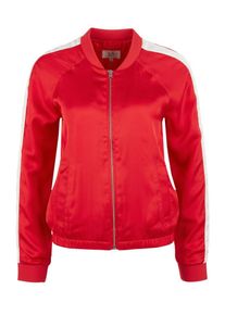 Q/S Designed By, Damen Bomberjacke aus Satin, Rot / Weiß