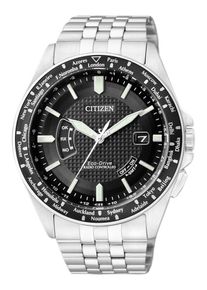 Citizen, Herren Funkarmbanduhr, 'CB0021-57E', Schwarz / Silber